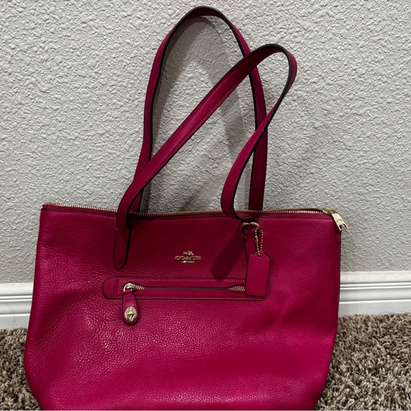 Coach Pink Leather Tote Bag - Picture 2 of 3